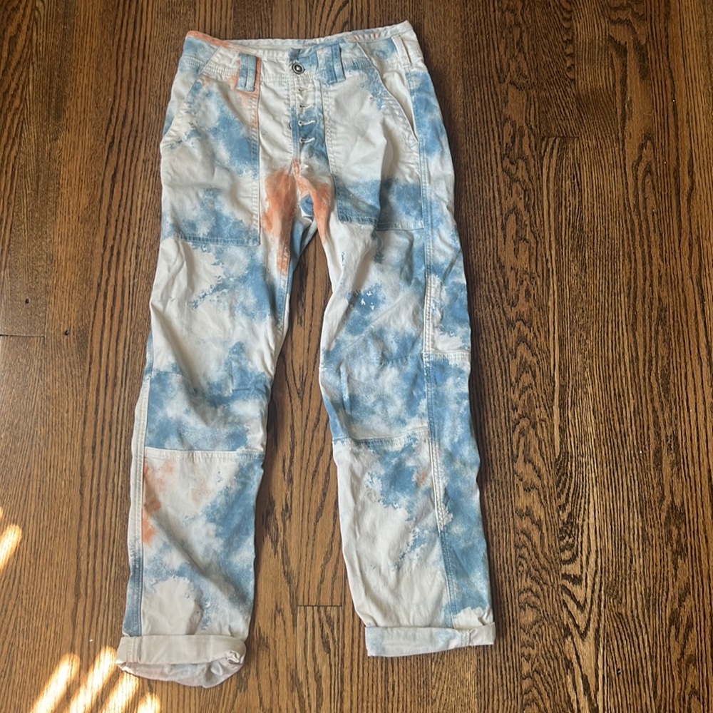 Pilcro Orange and Blue Utility/Cargo Jeans